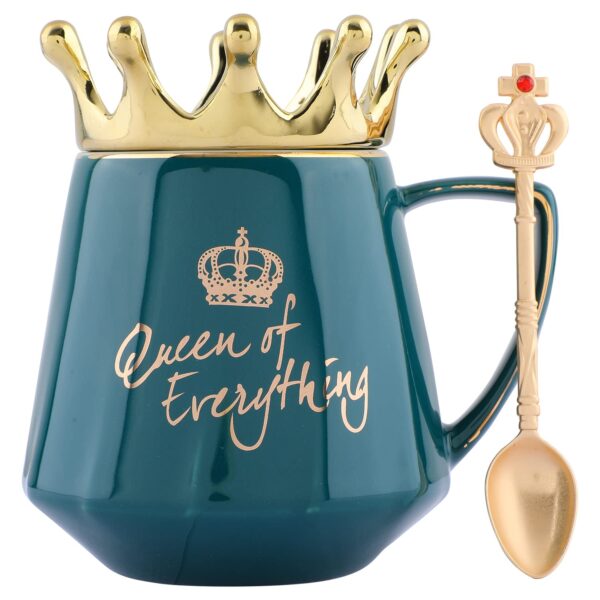 Crown Spoon Ceramic Coffee Mugs